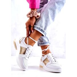 S.Barski Női bőr sportcipő éken, fehér Larson 2