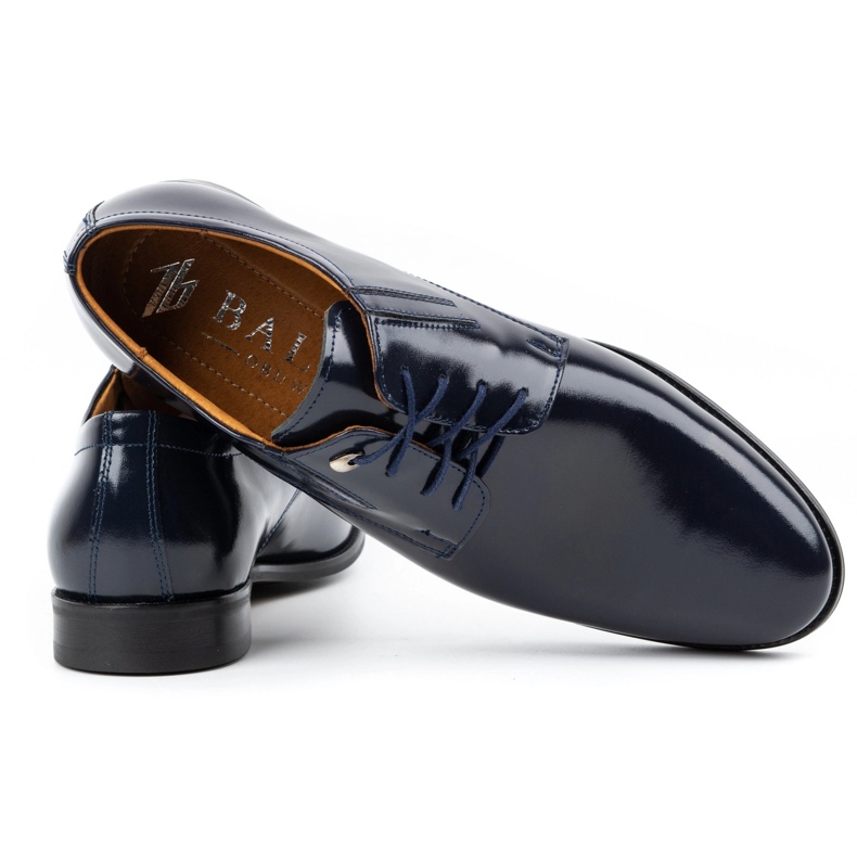 Balak Férfi formális bőrcipő, lakkbőr 480, sötétkék 3