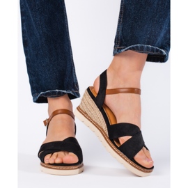 Női fekete ékszandál 1