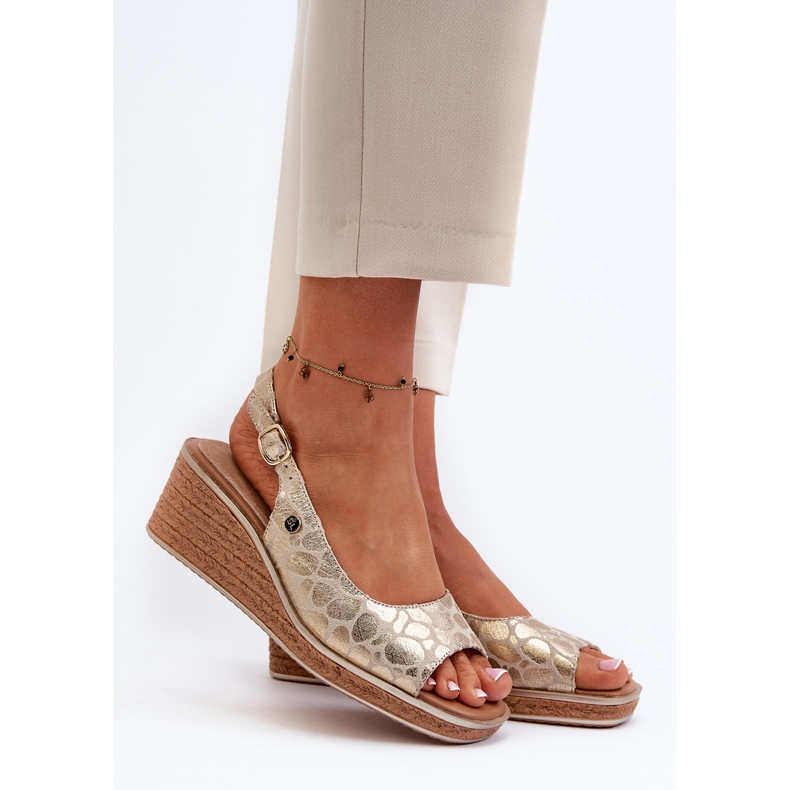 Női Sergio Leone SK301 arany ékszandál aranysárga 2