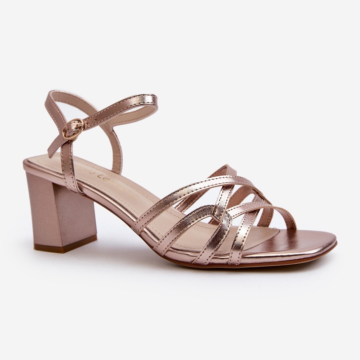 Női magassarkú szandál Sergio Leone SK065 arany aranysárga 2