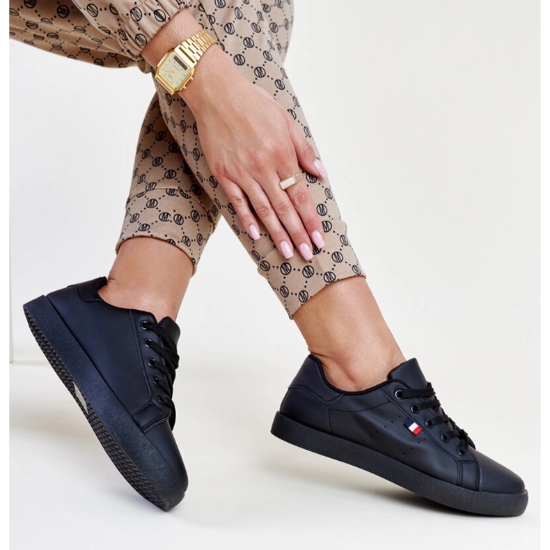 Fekete Gioya öko bőr tornacipő 1