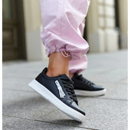 Fekete Brecht öko bőr tornacipő 2