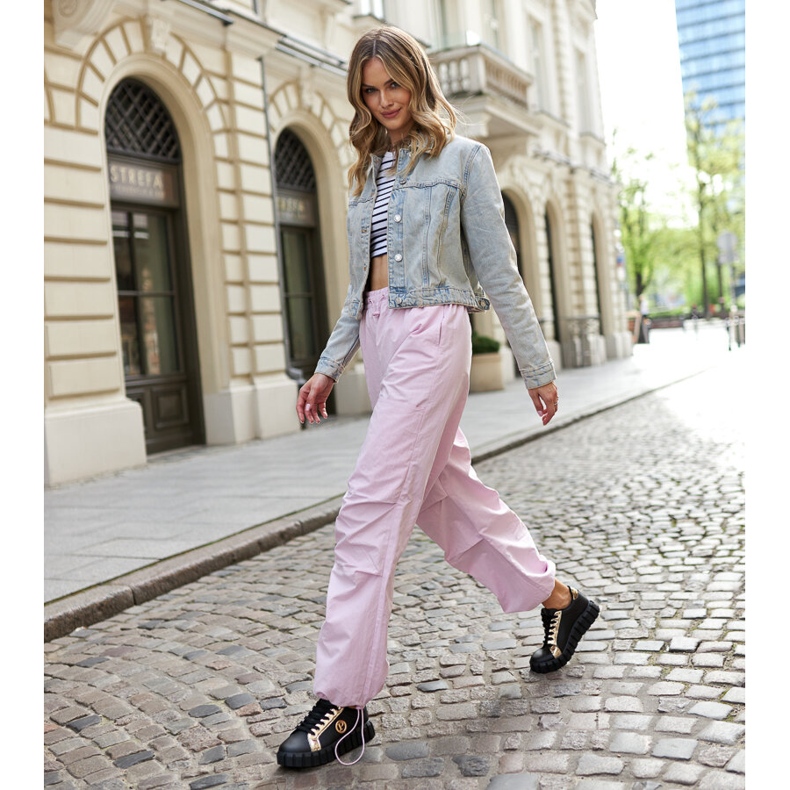 Fekete-arany tornacipő masszív Bionda talppal 1