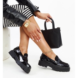 Patent szögletes orrú mokaszinok fekete 1 Patent szögletes orrú mokaszinok fekete 1