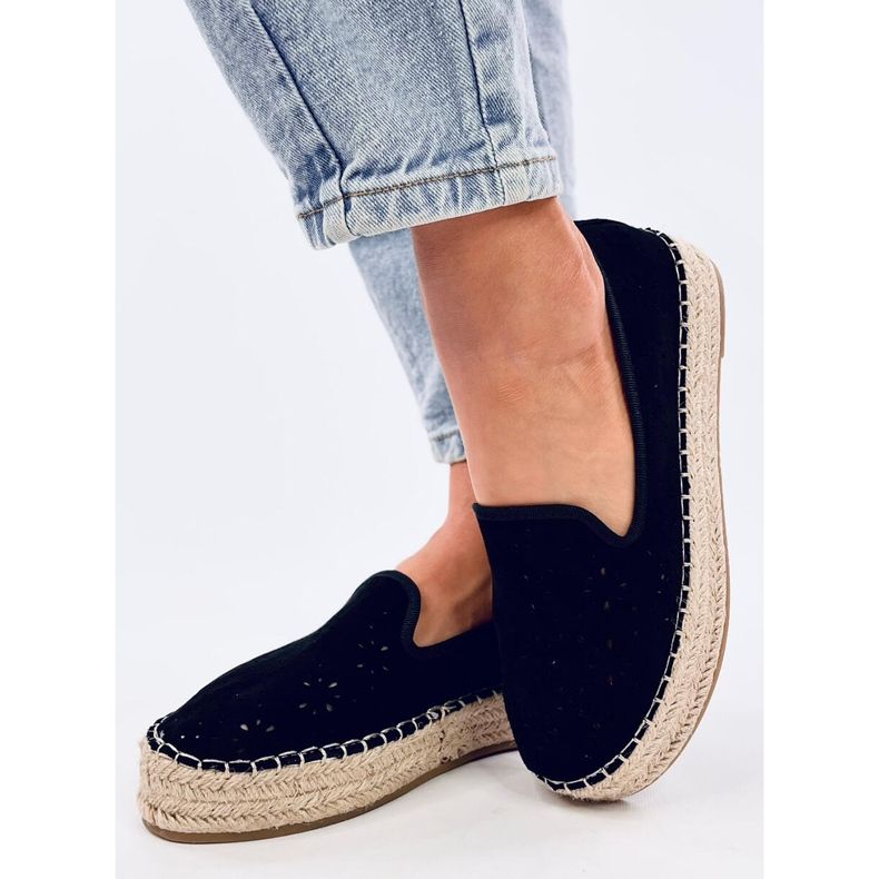 Rigois Black áttört espadrillák fekete 2