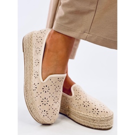 Rigois Beige áttört espadrillák bézs 2