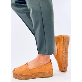 Espadrillák vastag Poulain Camel talppal barna 2
