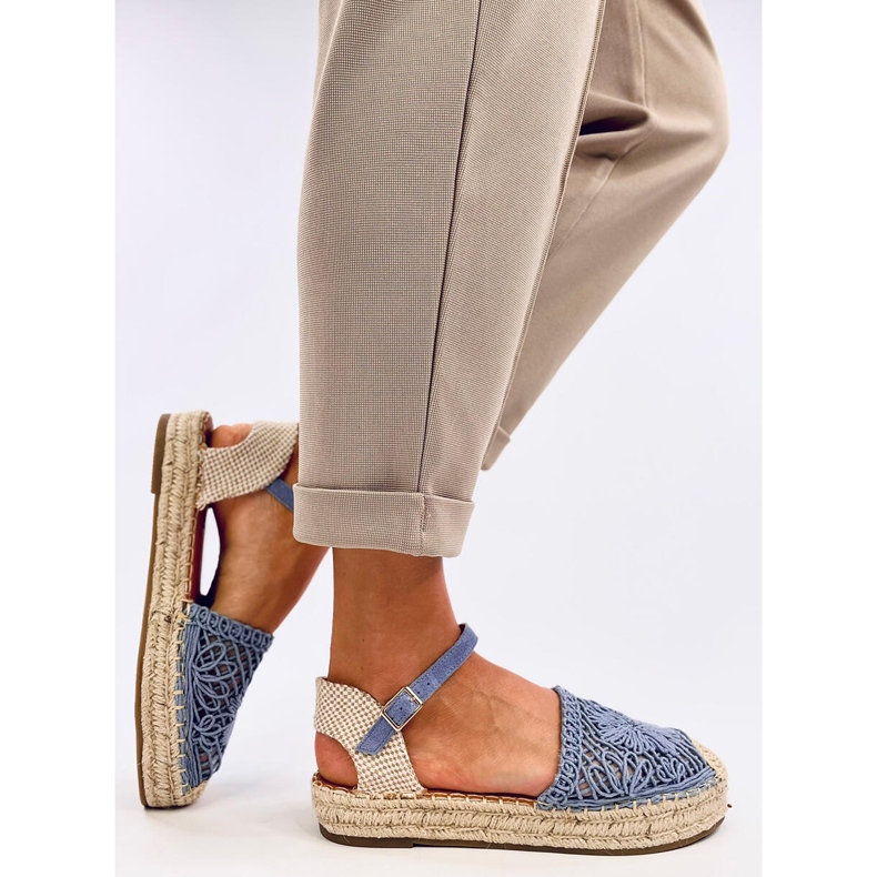 Premat Denim Blue áttört espadrill szandál kék 2