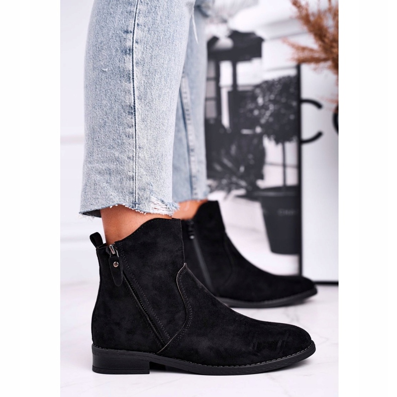 Evento Női cowboycsizma Lapos sarkú fekete Plemmi 3