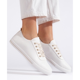 Női fehér és bézs áttört tornacipő 1