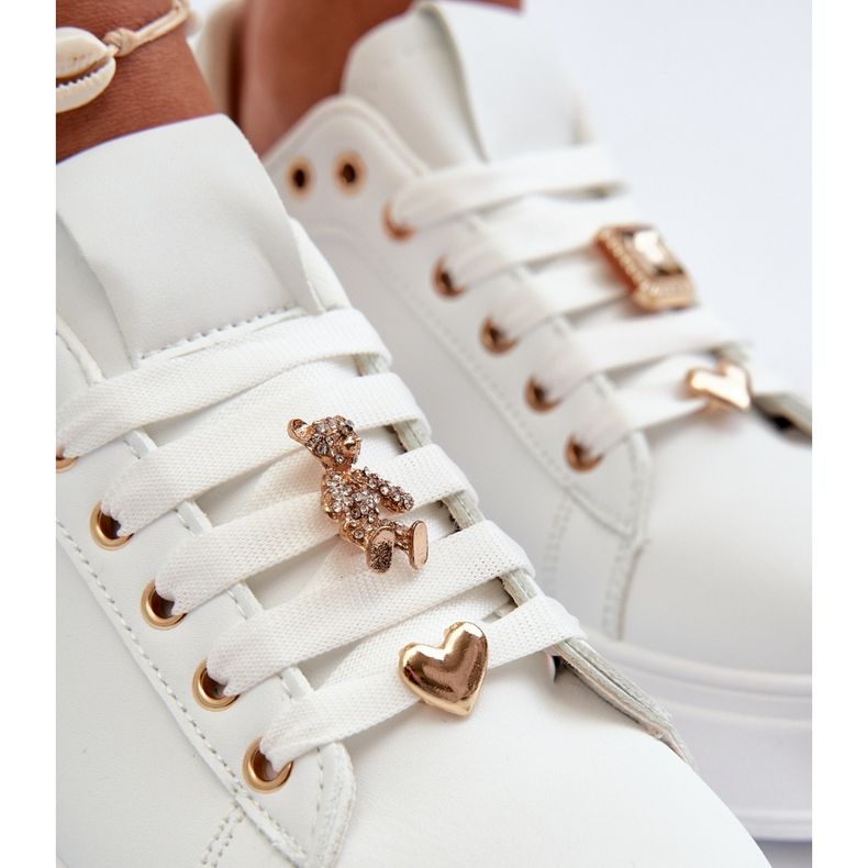 Női Platform tornacipő Eco bőr tűkkel, fehér Cavisa 2