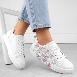 Filippo W PAW525 bőr sportcipő, virág fehér 1