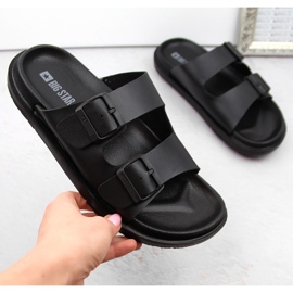 Női hab papucs csatokkal, fekete Big Star NN274A750 1