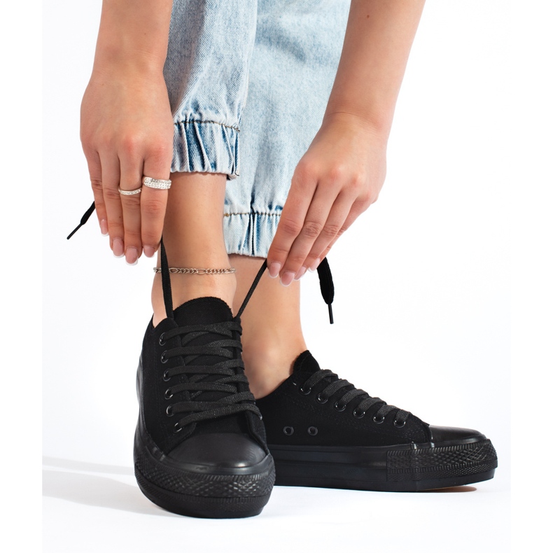 Fekete női platform tornacipő 1