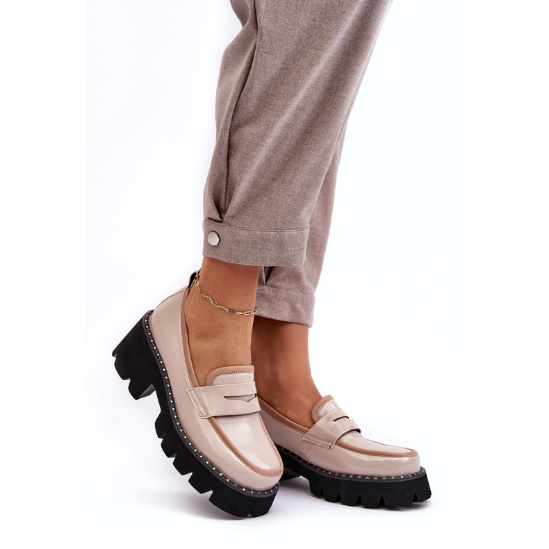 S.Barski Bőr női mokaszin D&amp;A MR870-32 bézs 1