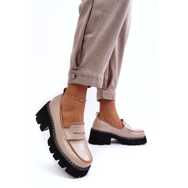 S.Barski Bőr női mokaszin D&amp;A MR870-32 bézs 2