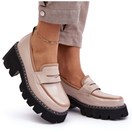 S.Barski Bőr női mokaszin D&amp;A MR870-32 bézs 4