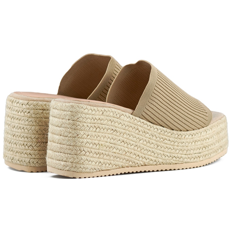 Bézs espadrille flip-flop magas ékkel 1 Bézs espadrille flip-flop magas ékkel 1