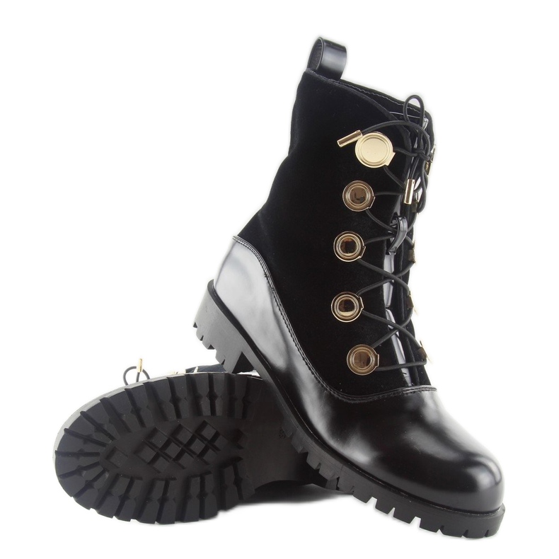 Velúr munkások gombokkal R113p fekete 1