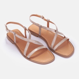 Marco Shoes Pántos szandál aranysárga 1