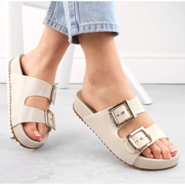 Kényelmes női papucs, illatosított, rugalmas gumi Ekri Zaxy NN285058 bézs 1