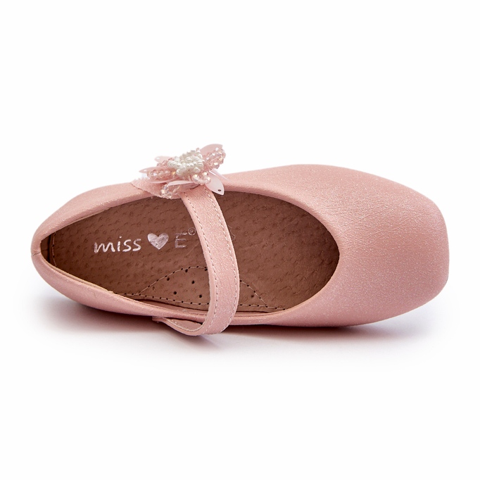 Miss Gyermek csillogó balerinacipő tépőzáras, rózsaszín 3