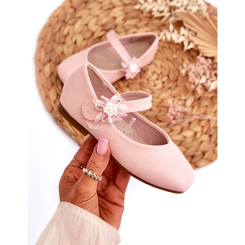 Miss Gyermek csillogó balerinacipő tépőzáras, rózsaszín 1