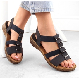 Női felbújós szandál gumiszalaggal, sötétkék eVento 4940 1 Női felbújós szandál gumiszalaggal, sötétkék eVento 4940 1