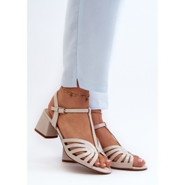 Patent női magassarkú szandál Sergio Leone SK880 bézs 2