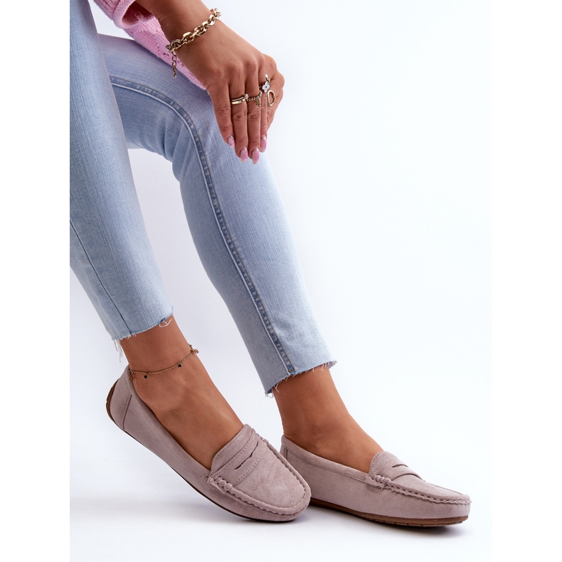 Confly Női velúr mokaszinok szürke lila lenvie 1 Confly Női velúr mokaszinok szürke lila lenvie 1