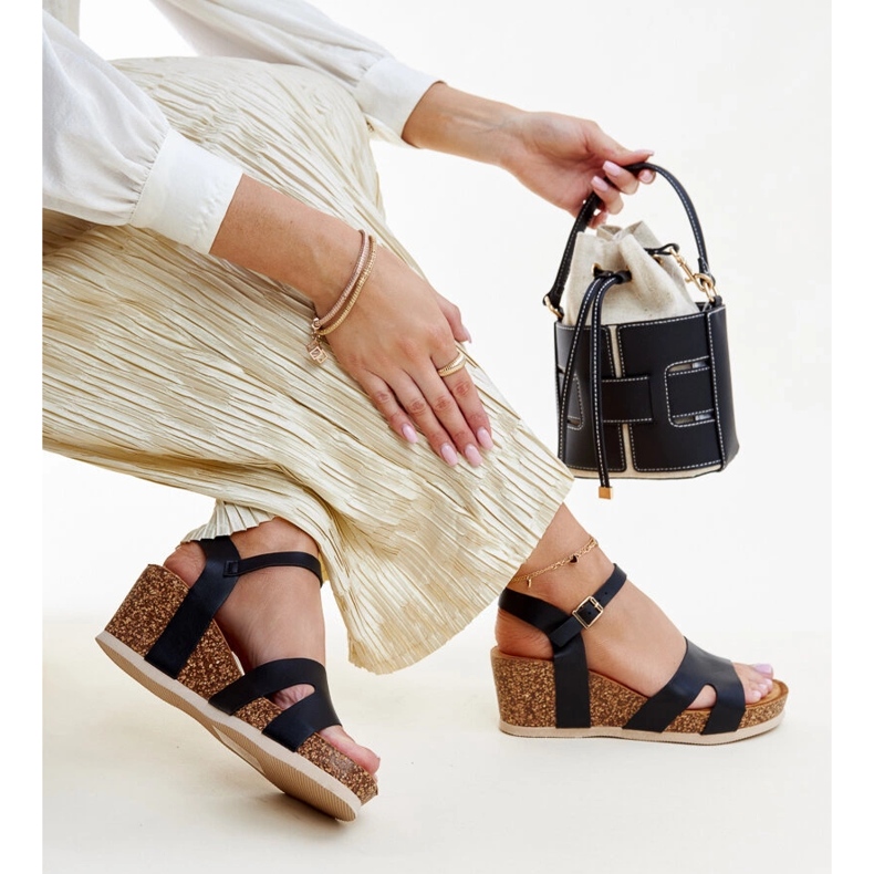 Gabera fekete parafa ékszandál 1