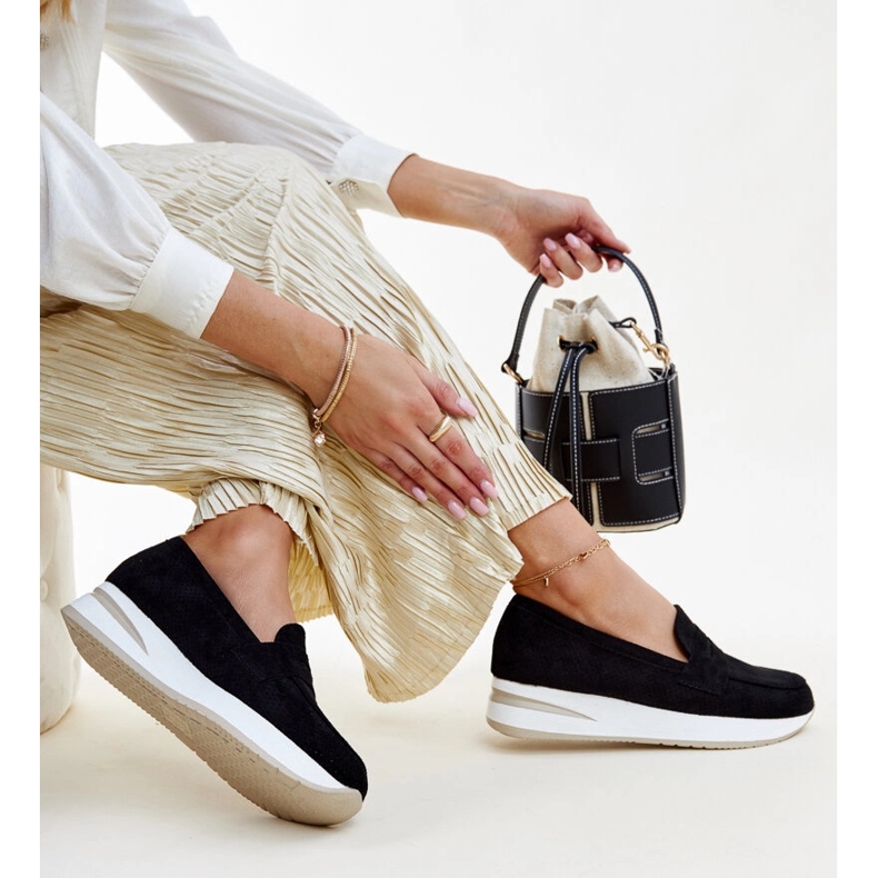 Fekete perforált Muna cipő 1