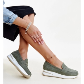 Zöld perforált Muna cipő 1