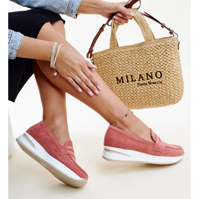 Rózsaszín perforált Muna cipő 1