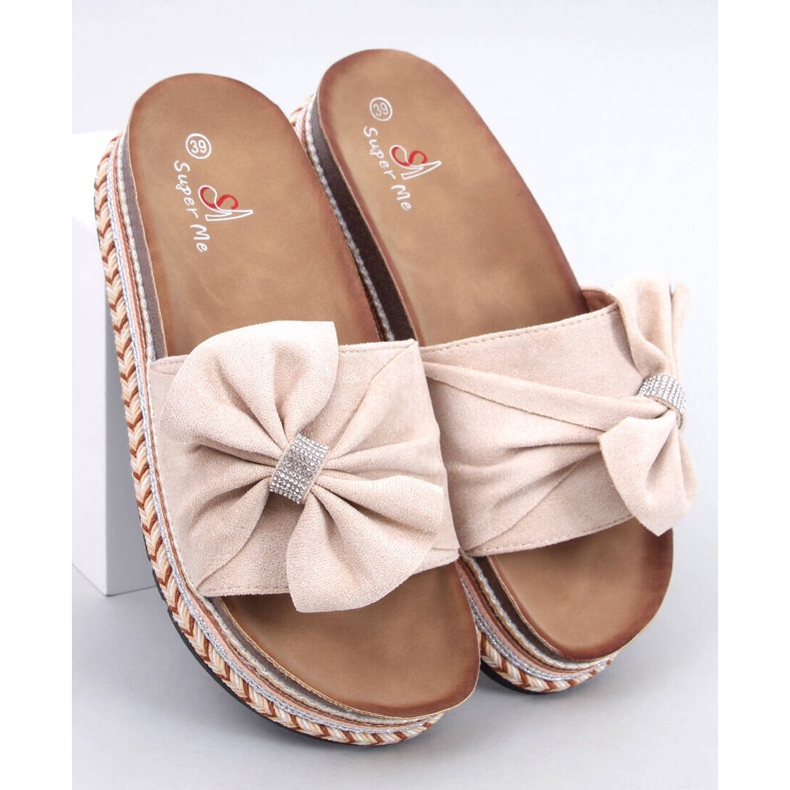 Parafa papucsok színes talppal Servoz Beige bézs 1