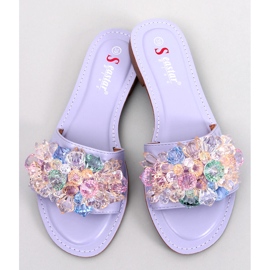 Estrada Lila papucs színes kövekkel 1