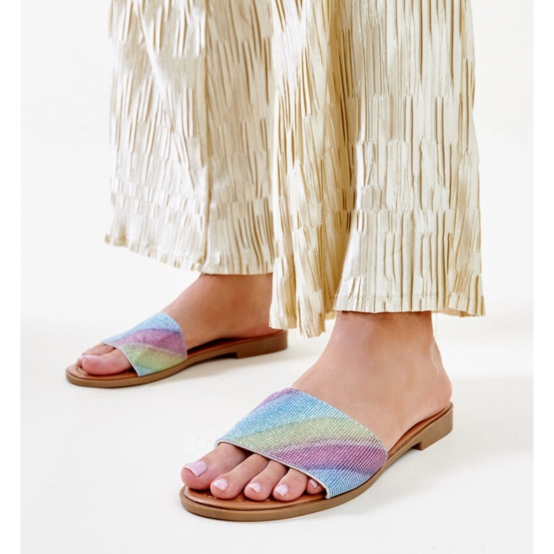 Többszínű fényes Anilsa papucs sokszínű 1