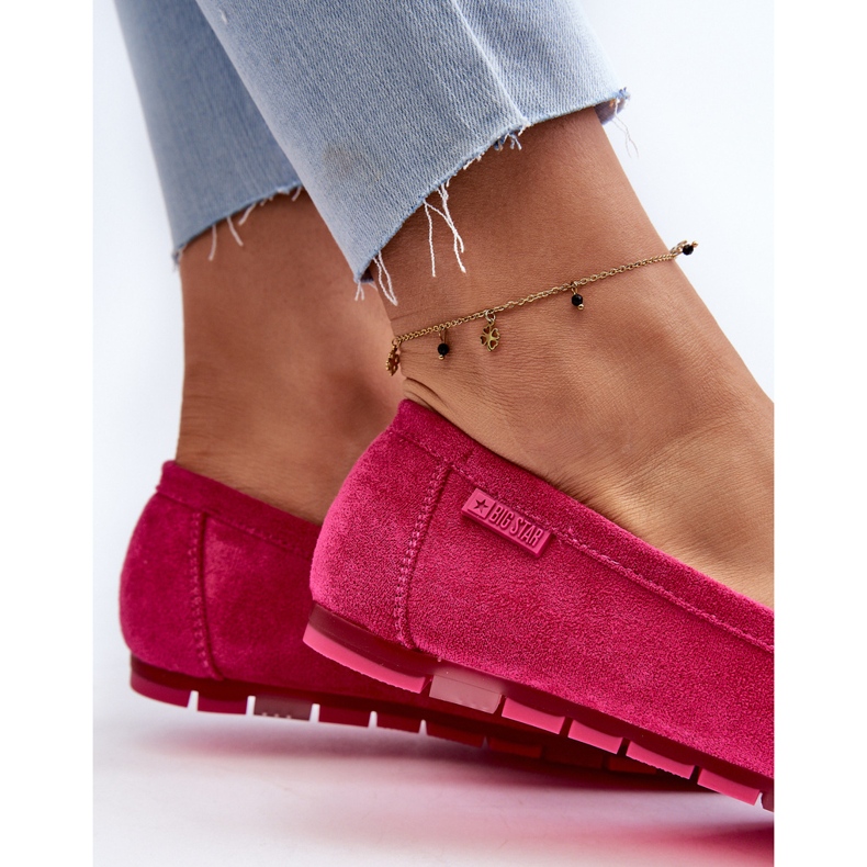 Női Eco Suede mokaszin Big Star NN274934 Memory Foam System fukszia rózsaszín 1