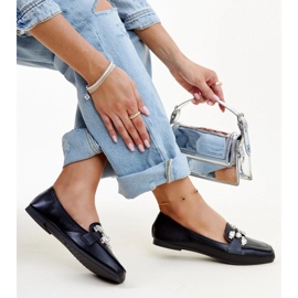 Fekete mokaszinok cirkónium Mali csattal 1