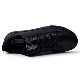 Férfi bőr tornacipő Big Star JJ174005 fekete 2