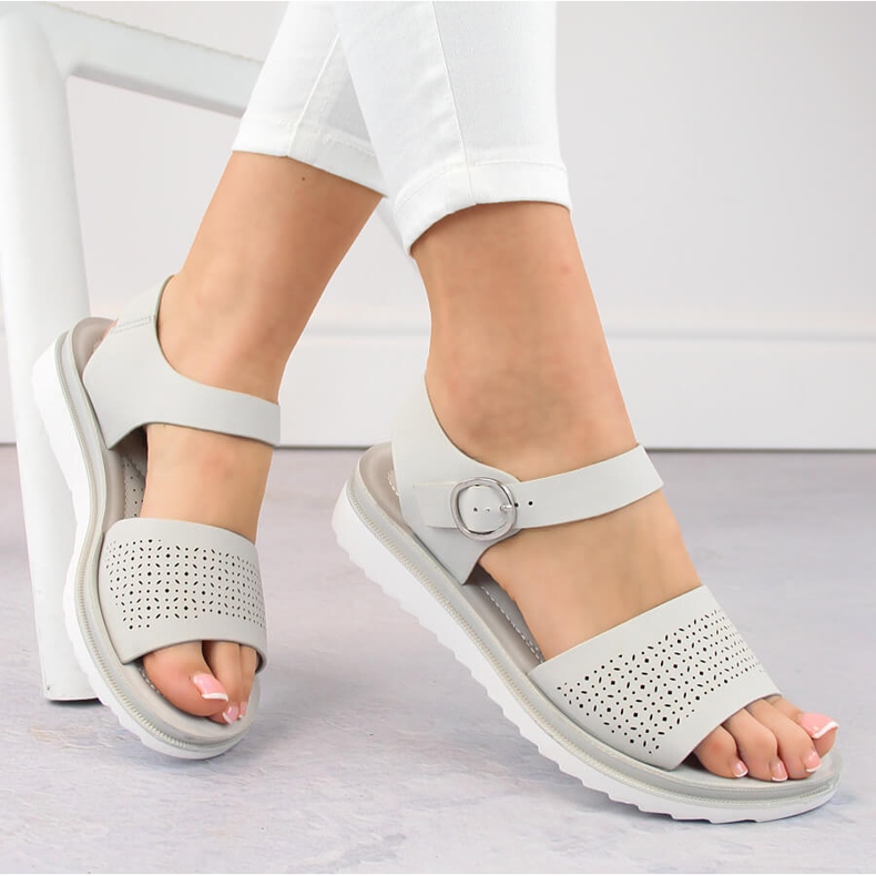 Női szürke áttört szandál Sergio Leone SK082H 1