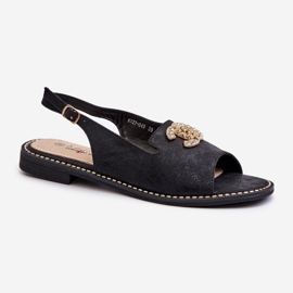 Női szandál díszítéssel S.Barski KV27-049 Fekete 1