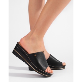 Fekete kényelmes női ékszandál 1