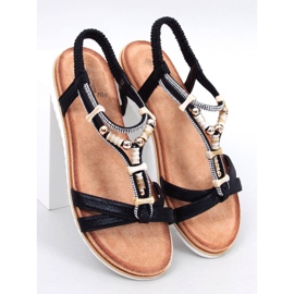 Montier Fekete gyöngyös szandál 1