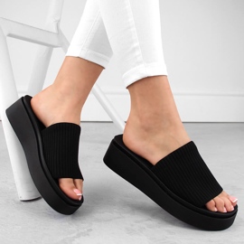 Női fekete textil papucs, Sergio Leone SK083H 1