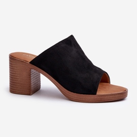 Elegáns, könnyű női flip-flop magassarkúval, Black Varnila fekete 1