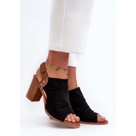 Női áttört szandál magas sarkú fekete Rosca-n 2