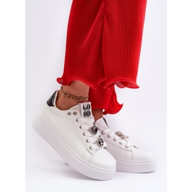 Női tornacipő szívtűkkel, fehér Azamia 2