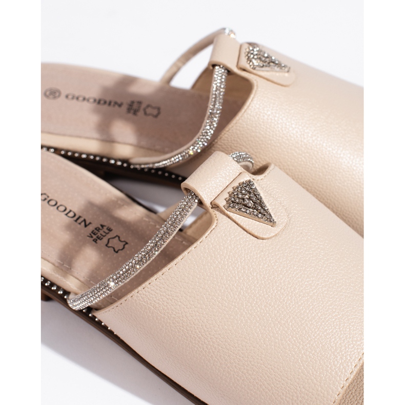 Női bézs lapos csúszdák 1